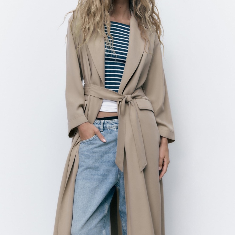 Zara Taupe / Mink Belted Longline Topcoat